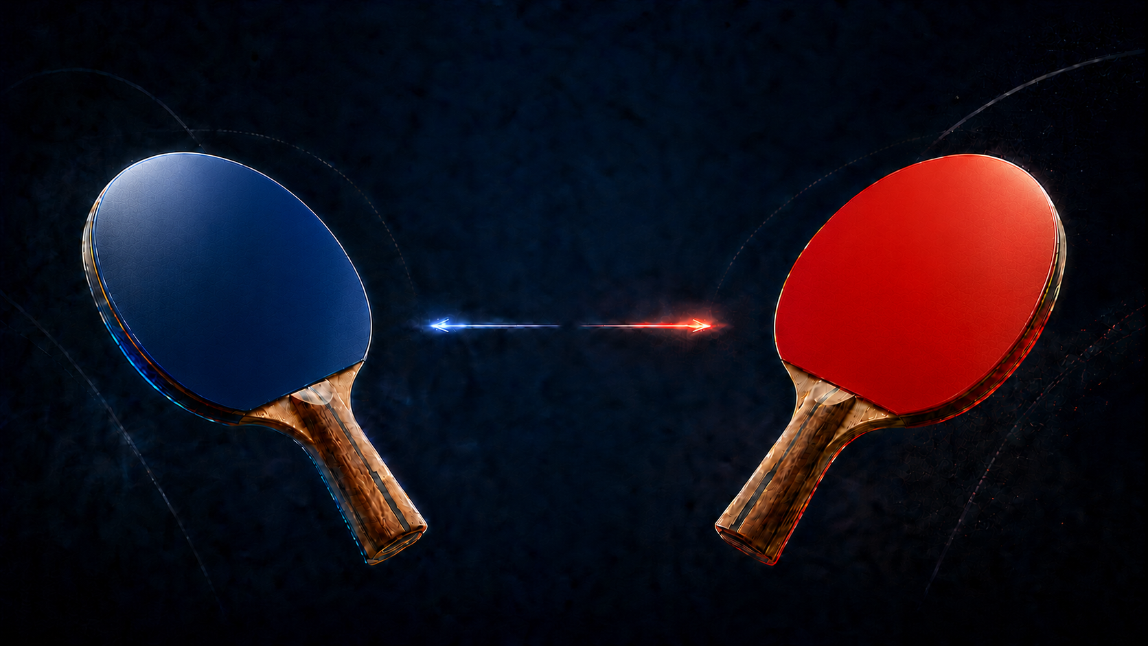 Blue and red table tennis rackets for Racket Comparator